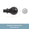 Kenney Mfg Kenney Ball 5/8" Standard Decorative Window Double Curtain Rod, 36-66", Matte Black KN75917NP - alternate 5